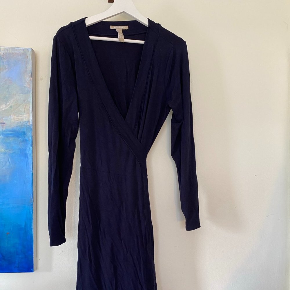 Banana Republic Navy Wrap Dress Size L